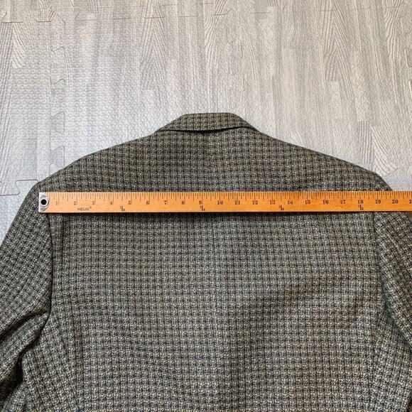 Vintage Jack Victor Blazer Mens 42 Olive Navy Silk Wool Blend One Button Notch - Picture 9 of 16